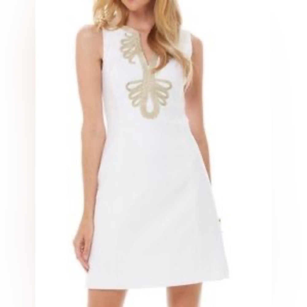 White & Gold Lily Pulitzer Dress